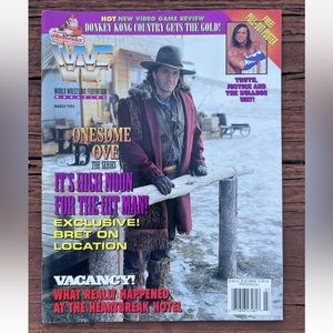 March 1995 WWF Magazine Bret Hart With British Bulldog Poster WWE Diesel